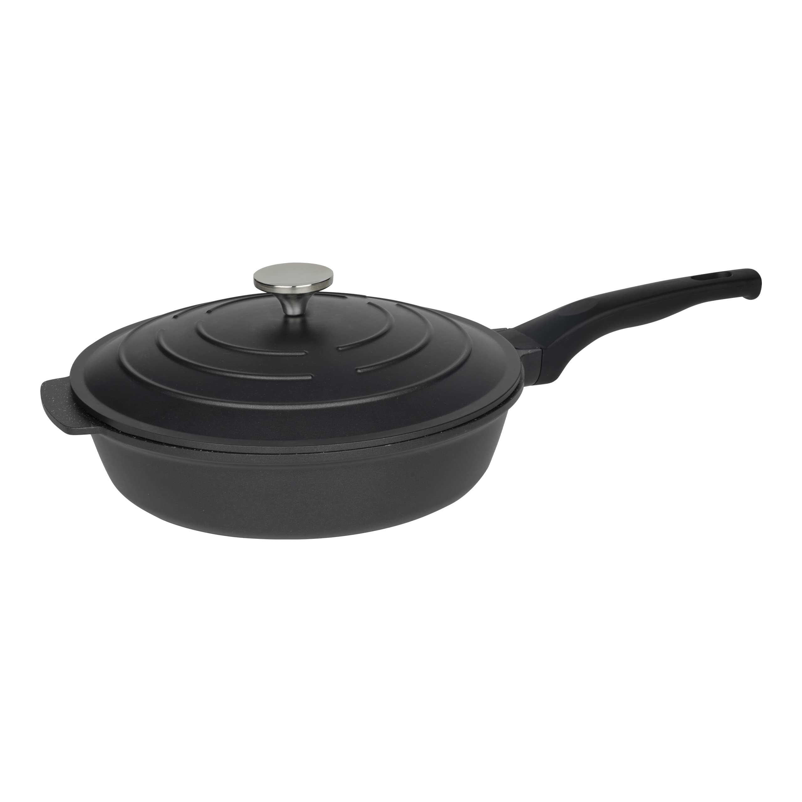 Commichef     Cast Aluminium All-In-One Saucepan Casserole Frying Pan 28Cm Black in Size 28cm, BrandAlley