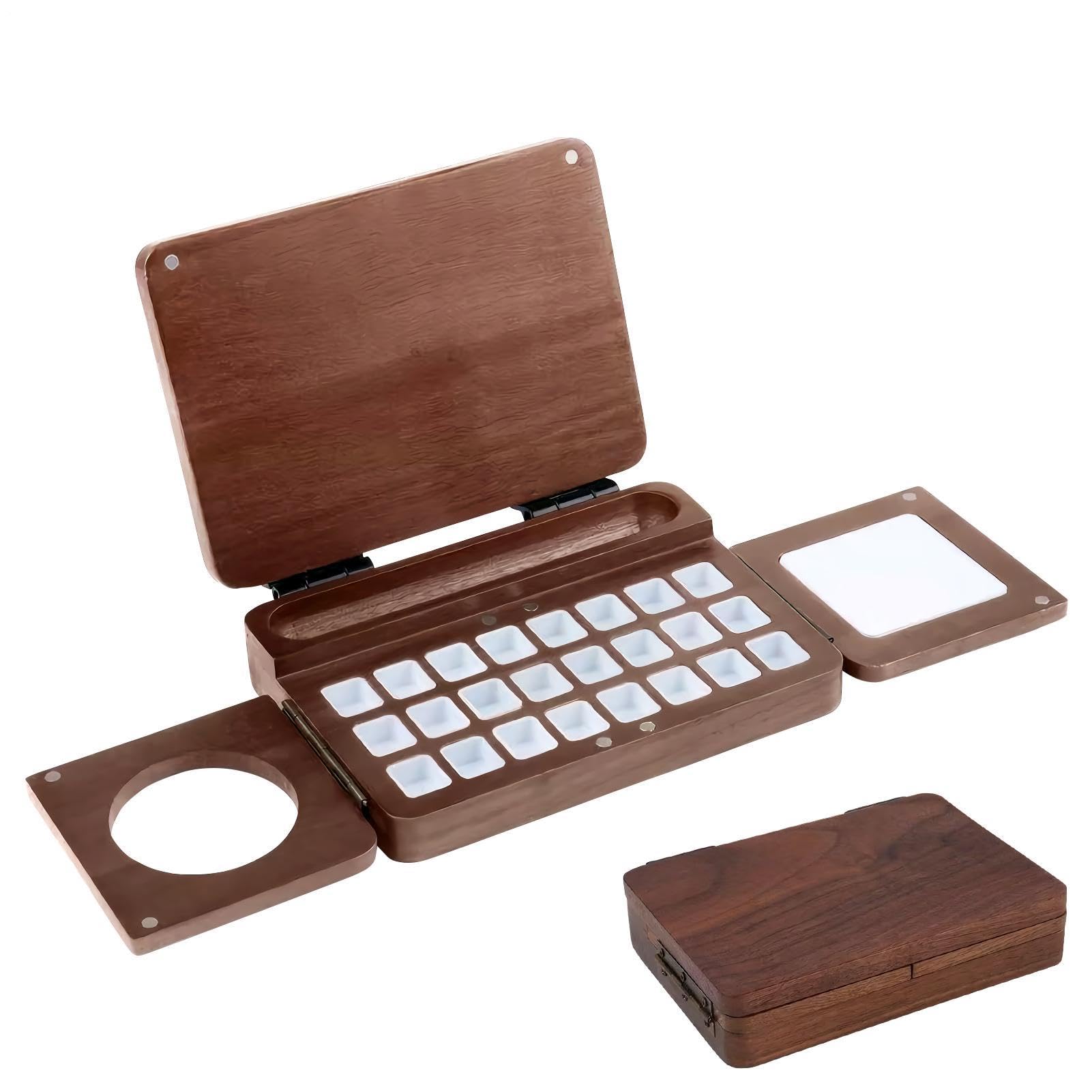 Akwarelowe pudełko paletowe, 24 siatki mieszanie kolorów, składane etui akwarelowe, materiał drewniany, przenośny lekki design, paleta do domu, studia, szkicowania pola, wystawy artystyczne