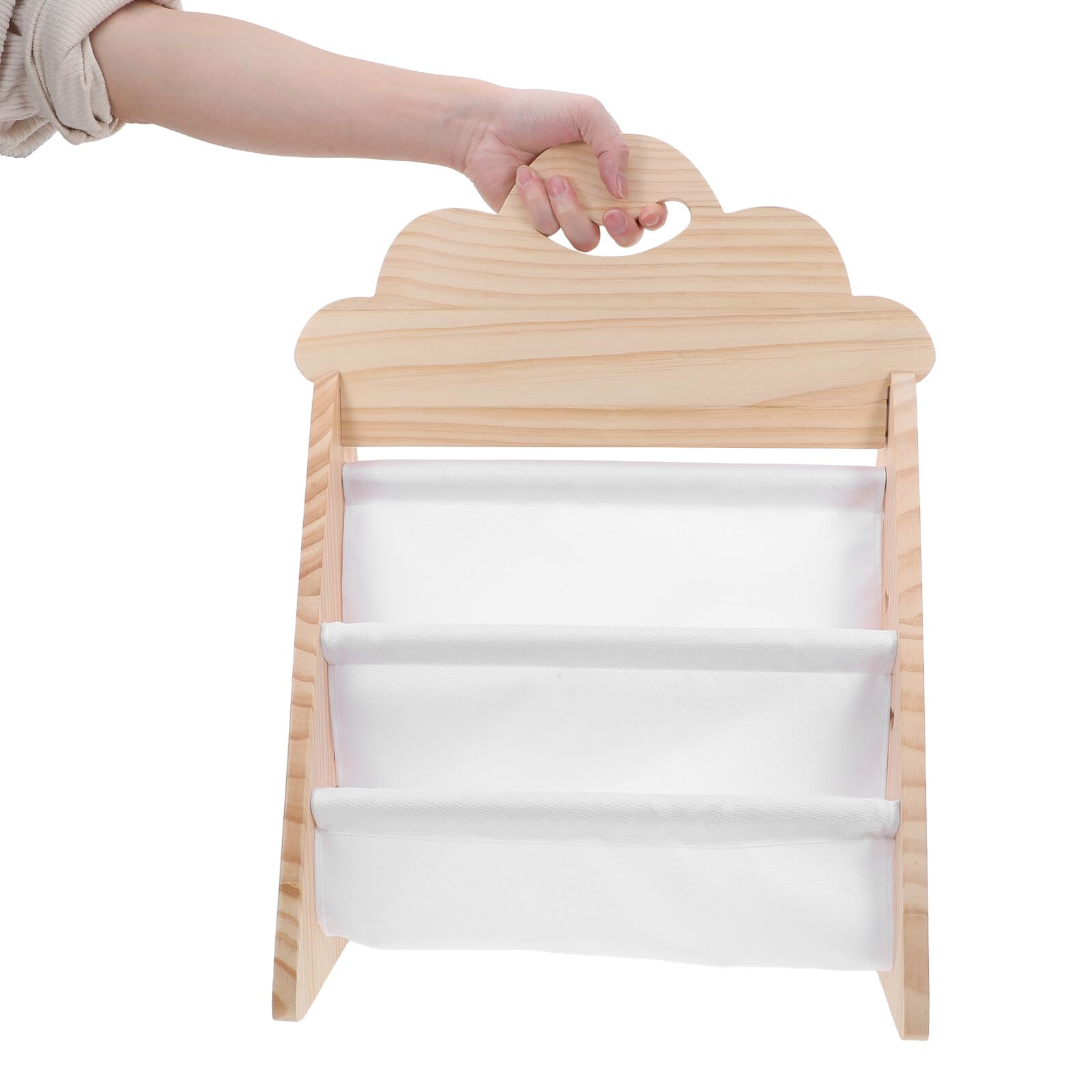 Libreria in Legno per Bambini, Scaffale Libri da Terra | Dimensioni 52, 5x41, 2x31cm, Angoli Arrotondati, Ripiano Aperto e Base Stabile per Aula e Asilo