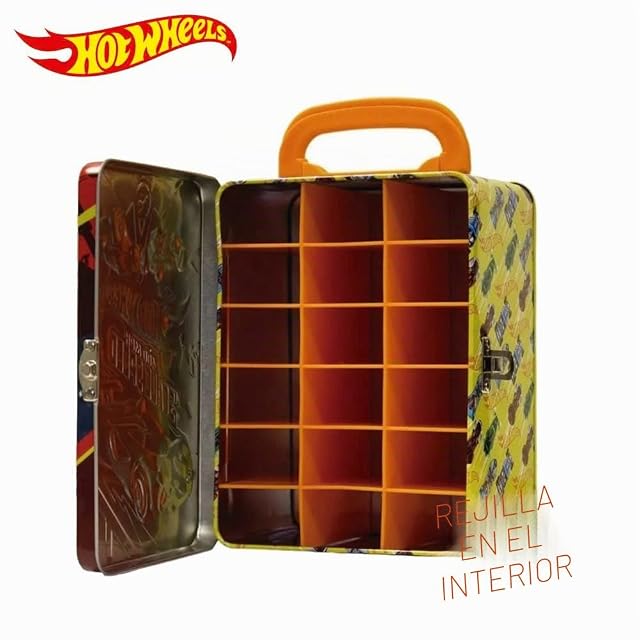 Foto 2 de 8 de Hot Wheels Caja de Transporte de Coche de Metal a Escala 1:64 I 18 Toy Car Almacenamiento y Organizador I…