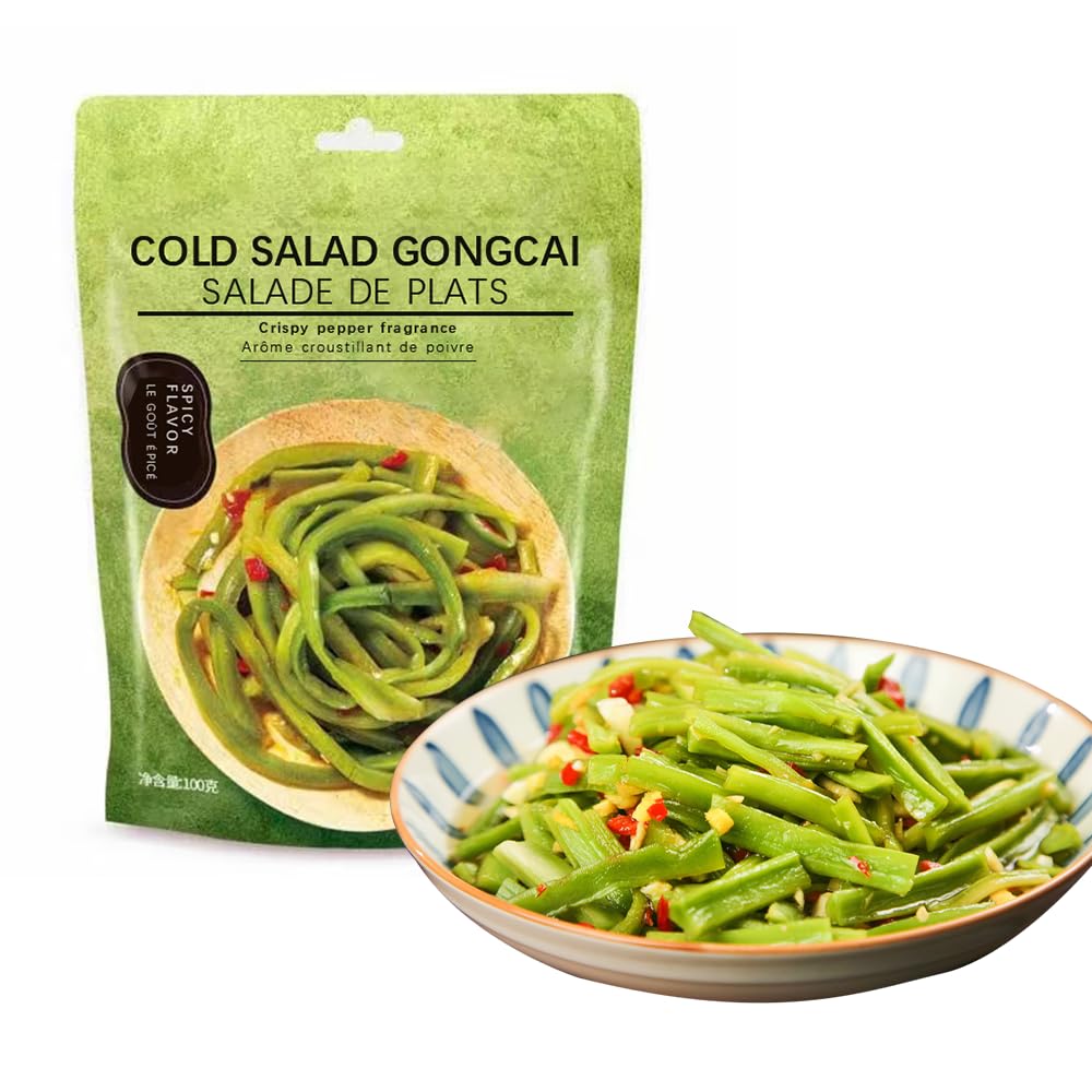 SIJIYUNLI-Cold Salad Gongcai 100g/3.52oz Spicy and appetizing snack with crispy and delicious vegetables as the main ingredient. It can be eaten