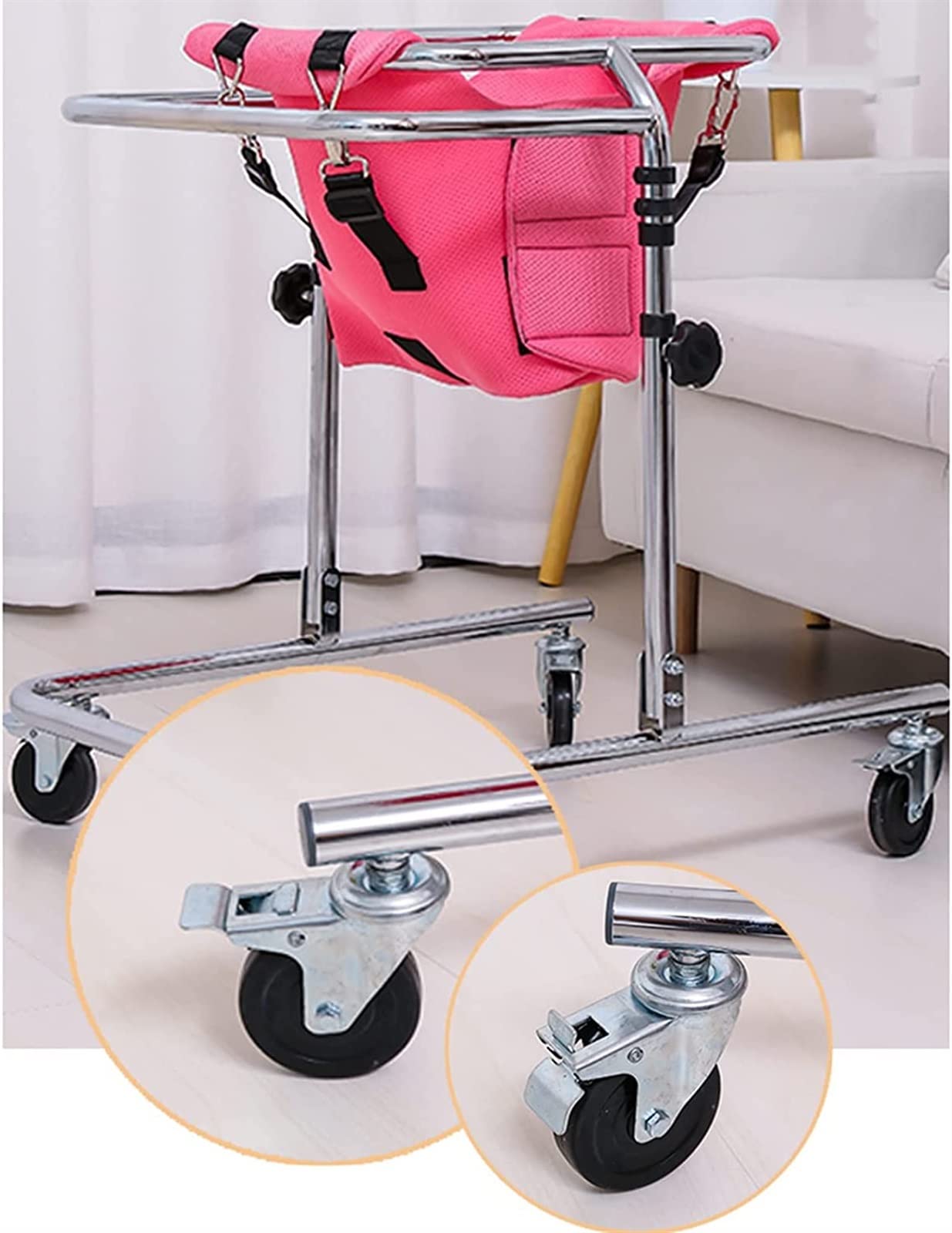Entrenador de marcha, andador para rehabilitación infantil, 4 ruedas, para niños pequeños, niños, adolescentes con necesidades especiales, parálisis cerebral, duradero, altura ajustable