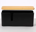 ZhiYo Boîte de gestion de câble avec câblo-câble 1 Pack, Cable Black Medium Cable Box Cord Hider, Organisateur de fils pour le protecteur de surpression, Cacher les fils de bureau/TV/ordinateur, Bande d'alimentation pour Tidy Space | Design extra-tout pour adaptateurs surdimensionnés, naturel de bambou, F