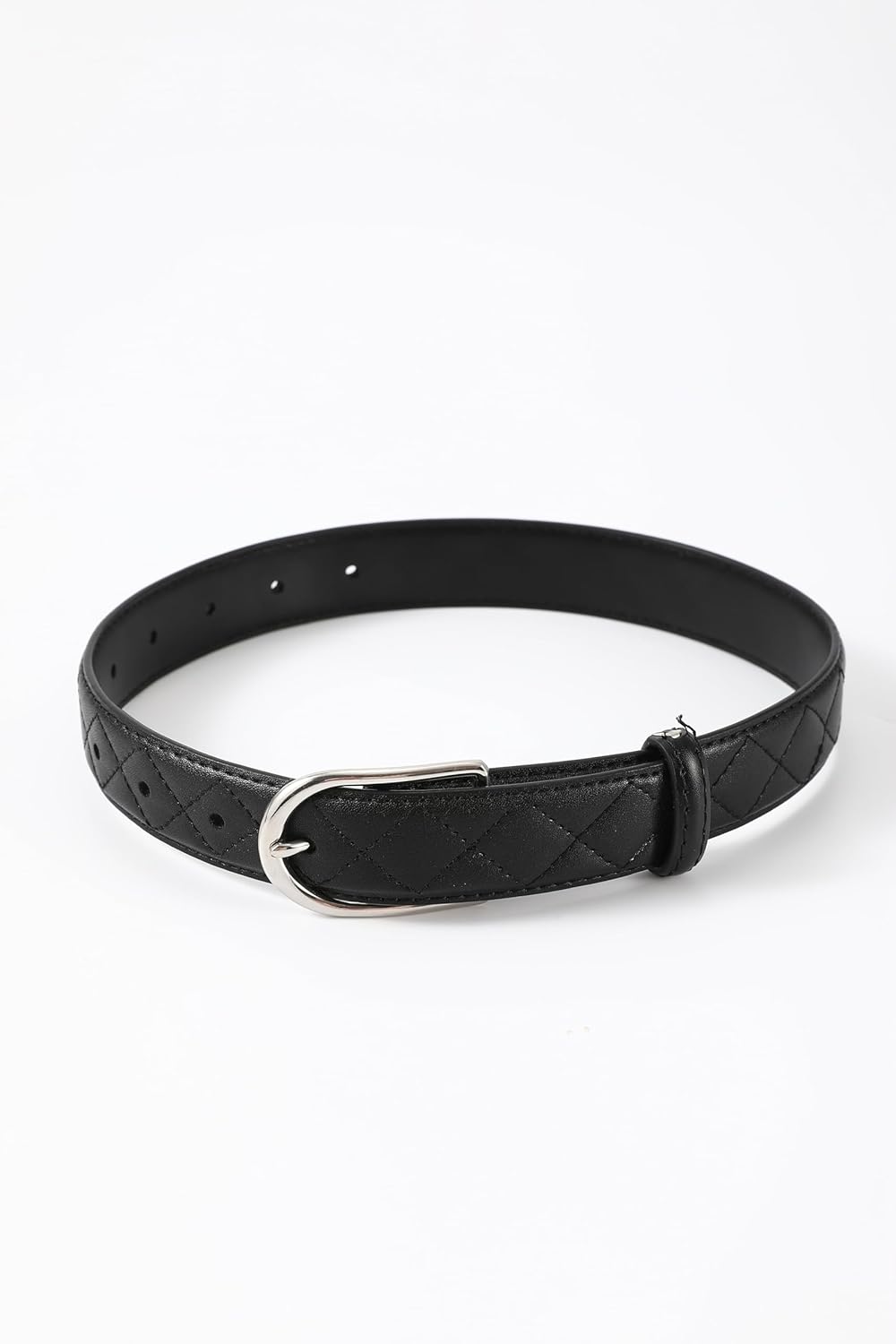 Kids Equestrian Genuine Leather Quilted Belt for Breeches, Durable Stainless Steel Buckle Toddlers, Kids, Girls, Teen