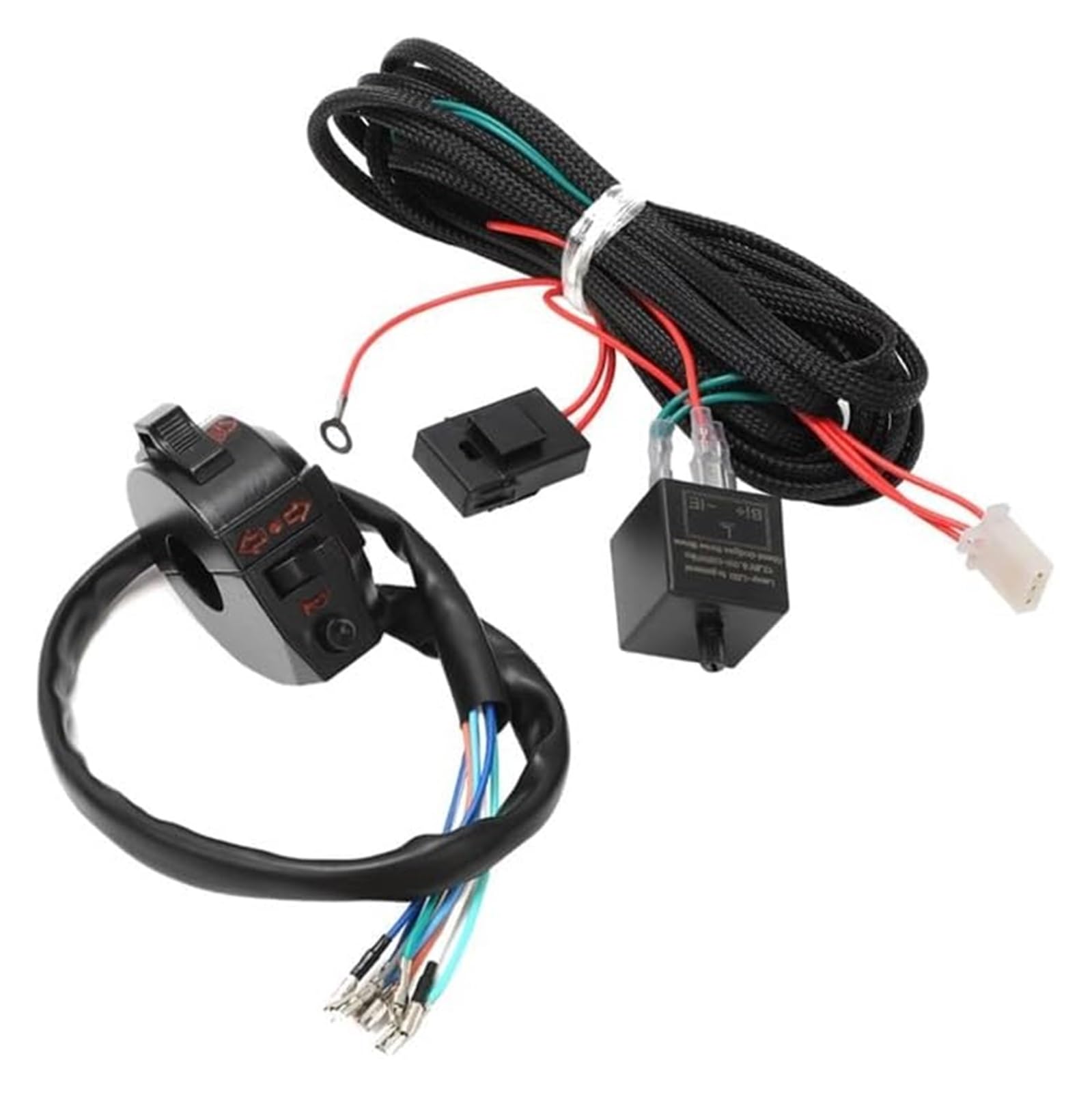 Señal Giro Motocicleta para Kawasaki Arnés De Cableado para Intermitentes Motocicleta 22 Mm Y 7/8" (12 V), Interruptor(Wiring Harness Plus Turn Signal)