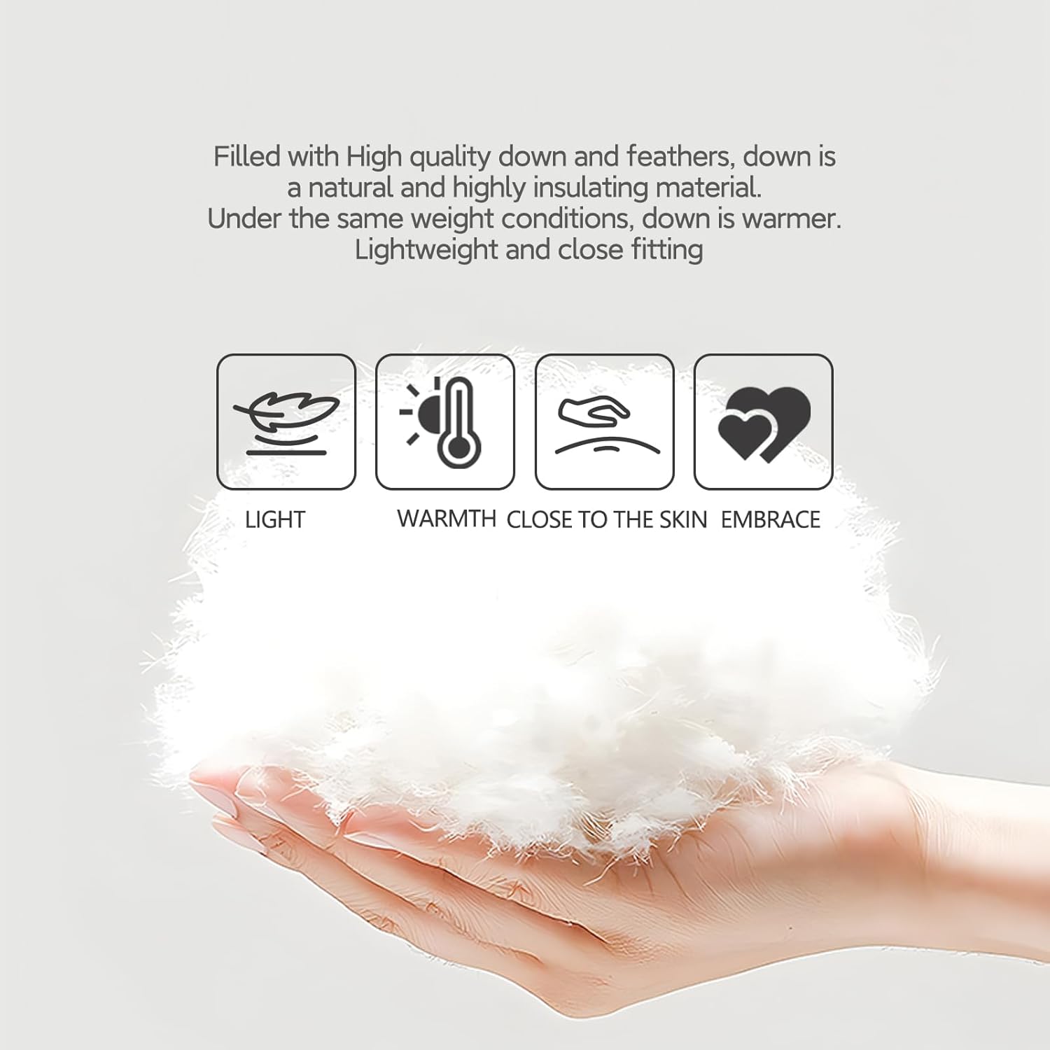 Super Soft and Luxurious Down Comforter,Down Fibers Duvet Insert, 100% Cotton Cover,Hotel Collection Fully Duvet Insert with 8 Corner Tabs,White, All Season Queen Size(90×90,50oz) - Image 3