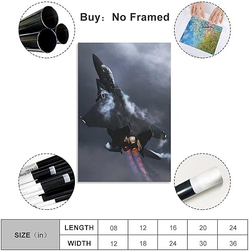 Miniatura 2 de GUHAR Militar F-16 Fighter Jet Aircraft Lienzo Art Poster y Wall Art Picture Print Modern Family Bedroom Decor Posters 20 × 30 pulgadas (50 × 29.5in)