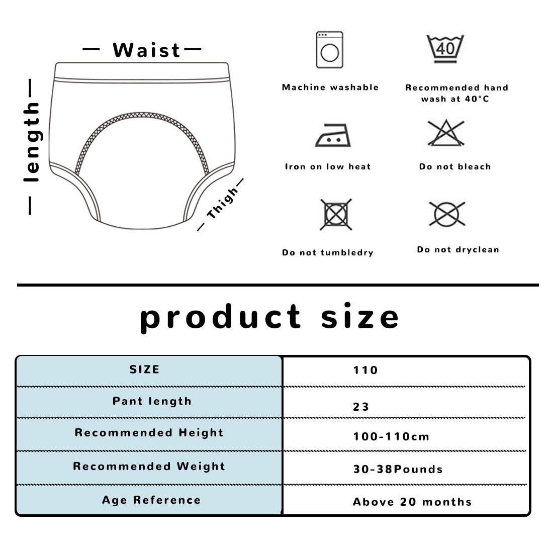 CATOR Lot de 3 culottes de décapage, culottes absorbantes pour bébé, culottes d'apprentissage pour enfants en coton absorbant imperméable