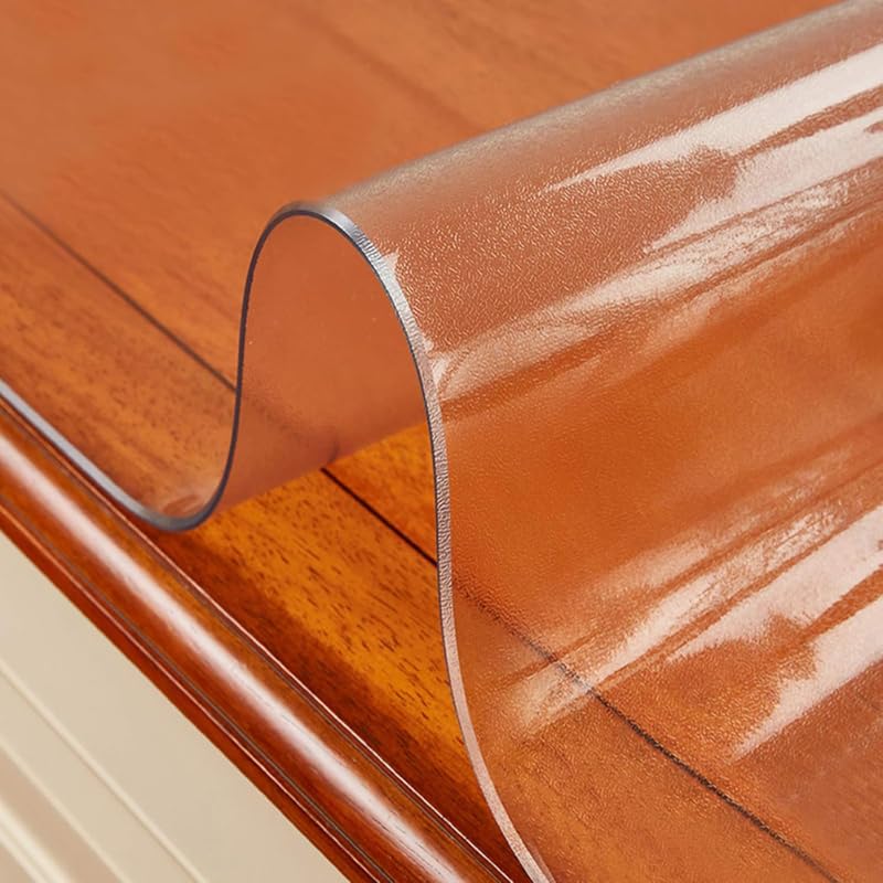 Image of Qlarity Covers 2mm Max Shield PVC Table Cover Frosted, 17 X 56 Inch | Premium dining table translucent sheet made from durable PVC provides waterproof, anti-slip protection for everyday dining