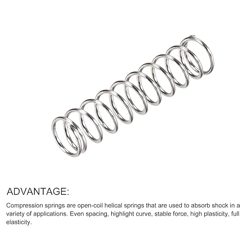 Miniatura 15 de METALLIXITY Resortes de compresión (0.012 x 0.118 in de diámetro exterior, 1.18 pulgadas de longitud libre) 10 unidades, resorte de extensión