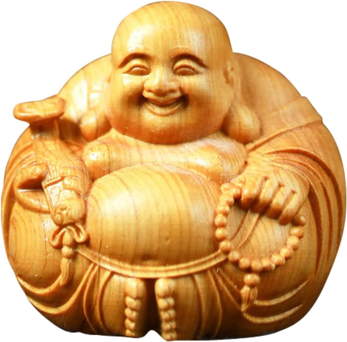 Amazon.co.jp: WOWTAC 布袋様 七福神 ツゲ 布袋様 ミニ手彫り 縁起物 