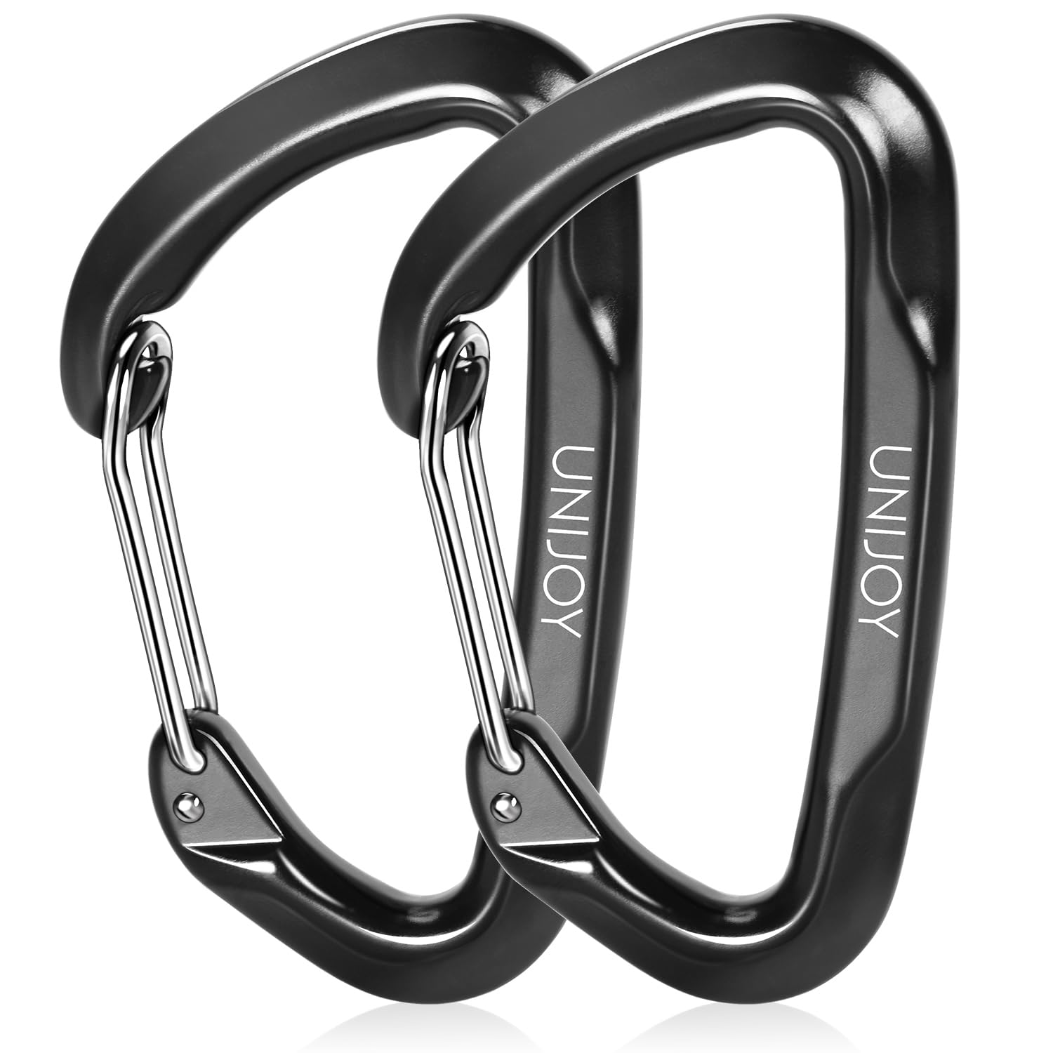 Unijoy Carabiner Clips Heavy Duty: 12KN 18KN Lightweight Wiregate Caribiniers - D-Ring Caribeaner for Camping Hiking