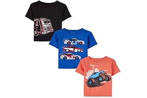 Toddler Boys Shirts Firetruck, Racecar, Monster Truck Shirts 5T