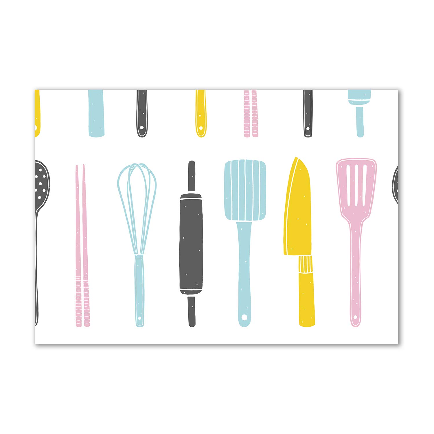 Tulup Impression sur Verre de 100x70 cm Image Tableau Photo décorative panoramique pour la Cuisine et Le Salon - Nourriture et Boissons - Ustensiles De Cuisine - Multicolore