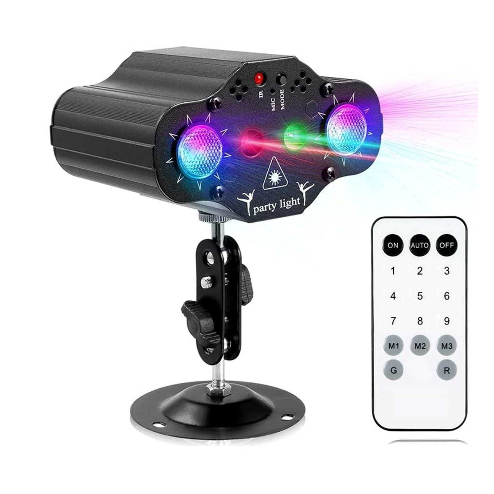 Oświetlenie Sceniczne, Scena zewnętrzna Disco Party Light DJ Projektor Lampa Czerwone Zielone Niebieskie Światła Stroboskopowe Z Pilotem Do Wystroju Imprezy Aktywowane Dźwiękiem
