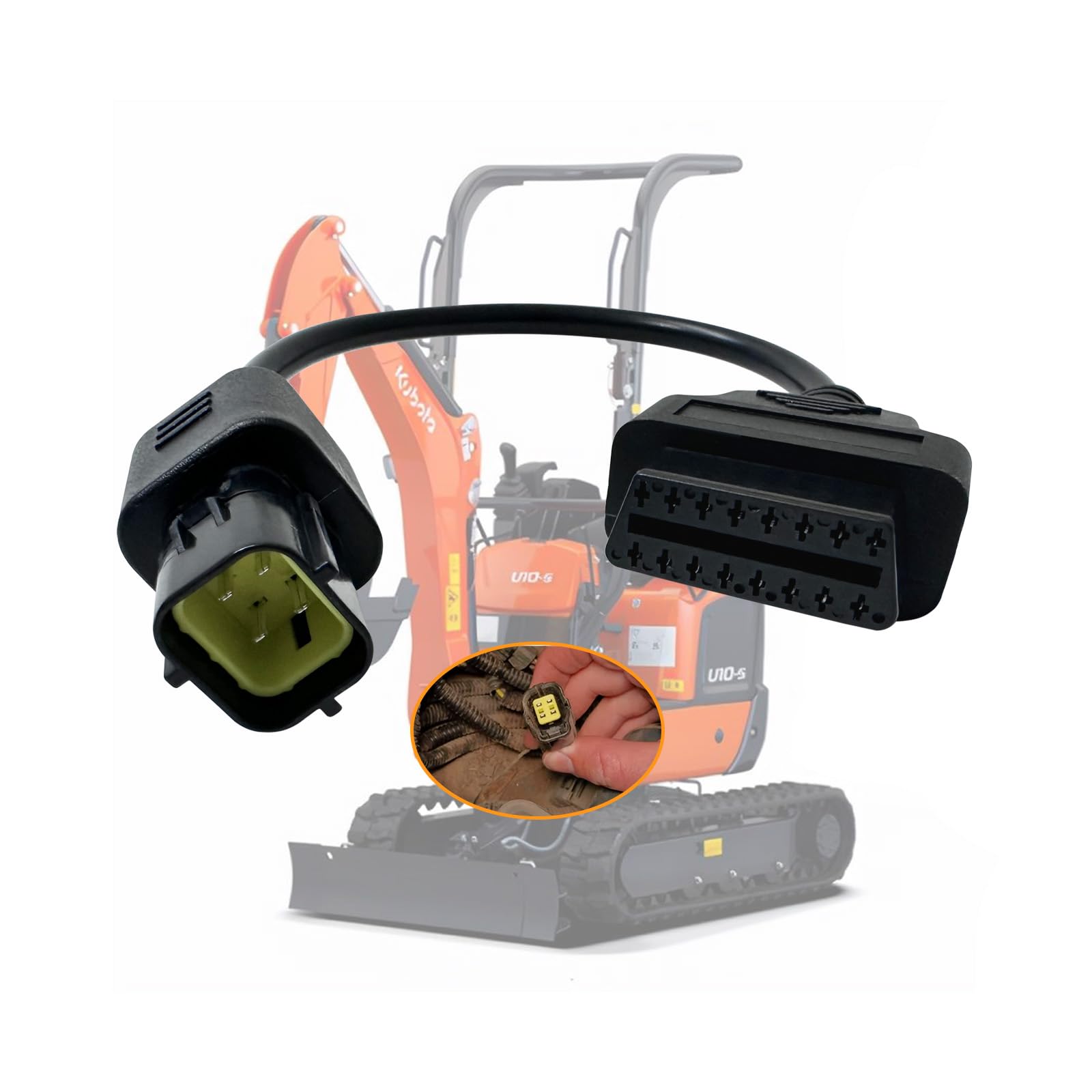 Amazon.co.jp: VZG OBD1 - OBD2アダプター KUBOTA 4ピン - 16ピン OBD2