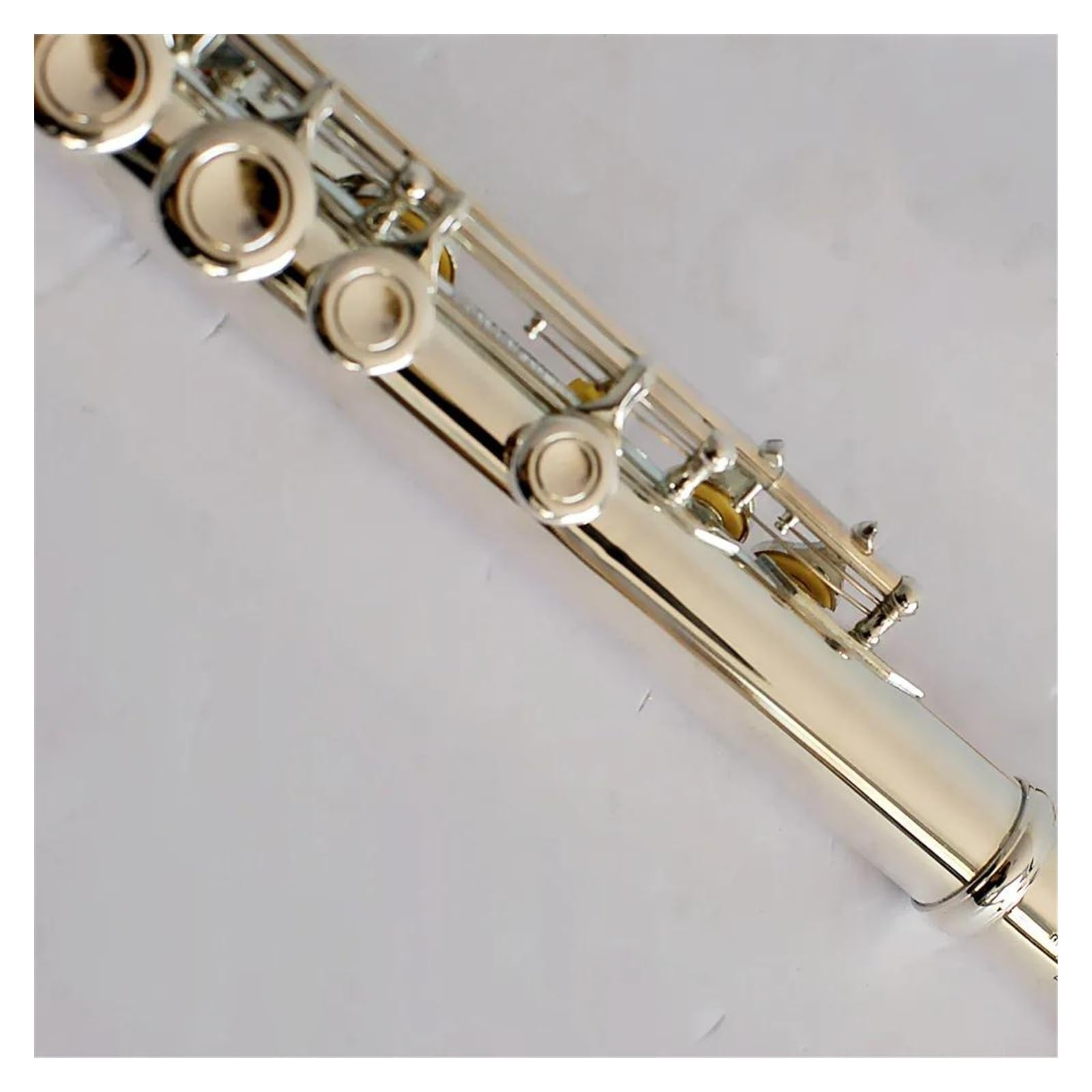 Flauta De Cuerpo Niquelado De Cuproníquel, Instrumento De Flauta De Tono C Con Orificio Cerrado De 16 Agujeros Con Estuche Flauta Travesera Kit