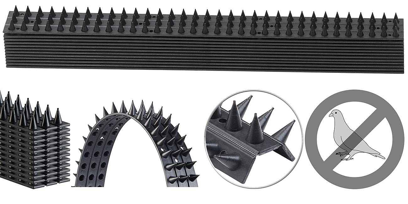 Exbuster Vogelabwehr: 12er-Set Tierabwehr-Spikes, 3-reihig