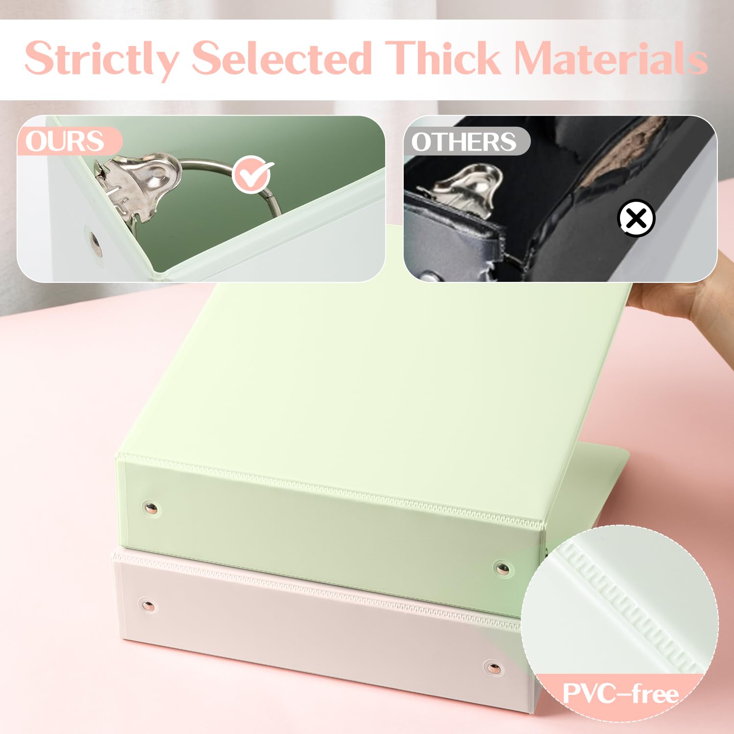Deli Lot de 6 classeurs à 3 anneaux de 5,1 cm, sans PVC (pour 21,6 x 27,9 cm), couleurs pastel assorties
