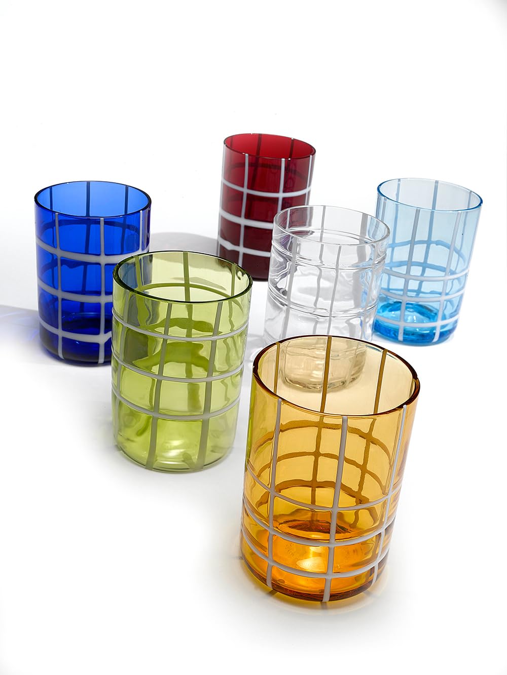 Zafferano - Set di 6 bicchieri Twiddle color acquamarina