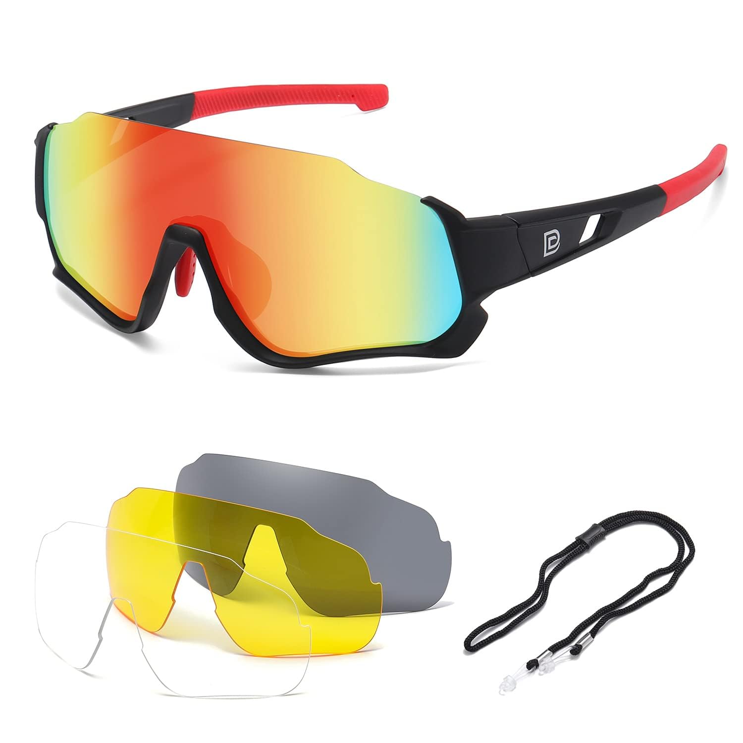 DUCO Gafas de sol polarizadas para niños, gafas de sol juveniles, béisbol, deportes, adolescentes, ciclismo, gafas de sol para niños y niñas con 3 lentes DK280