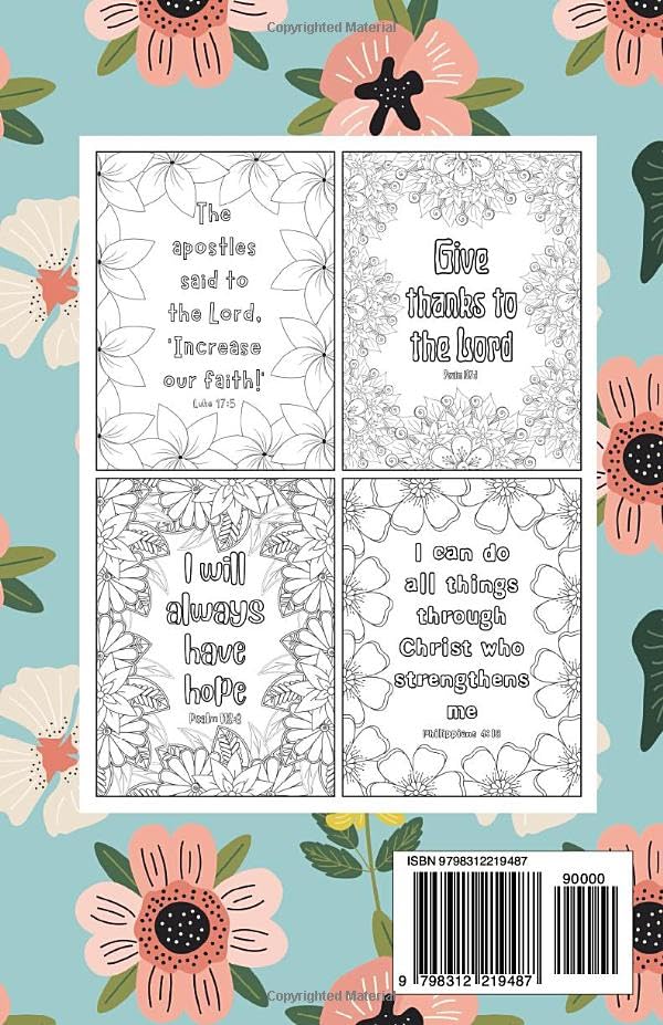 Mini Coloring Book GOD IS LOVE BEAUTIFUL BIBLE VERSES (Volume 3): 5.5 x 8.5 Pocket Size For Travel On The Go, Easy Biblical Quote Designs for Calming Stress for Beginners, Seniors, Adults and Kids image 3