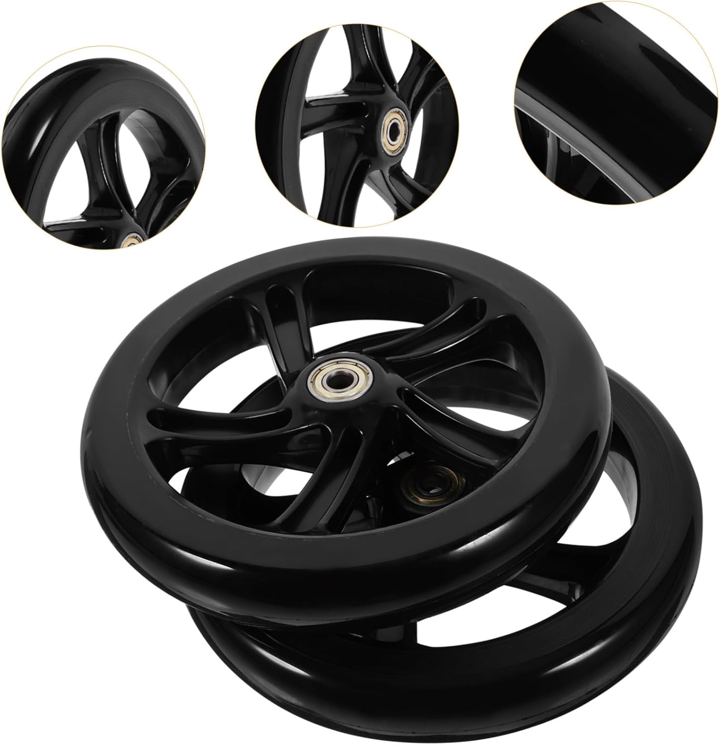 2pcs High Elastic PU Replacement Scooter Wheels Skateboard Electric Vehicle Wheelchair Tires Easy to Install Sport Gift