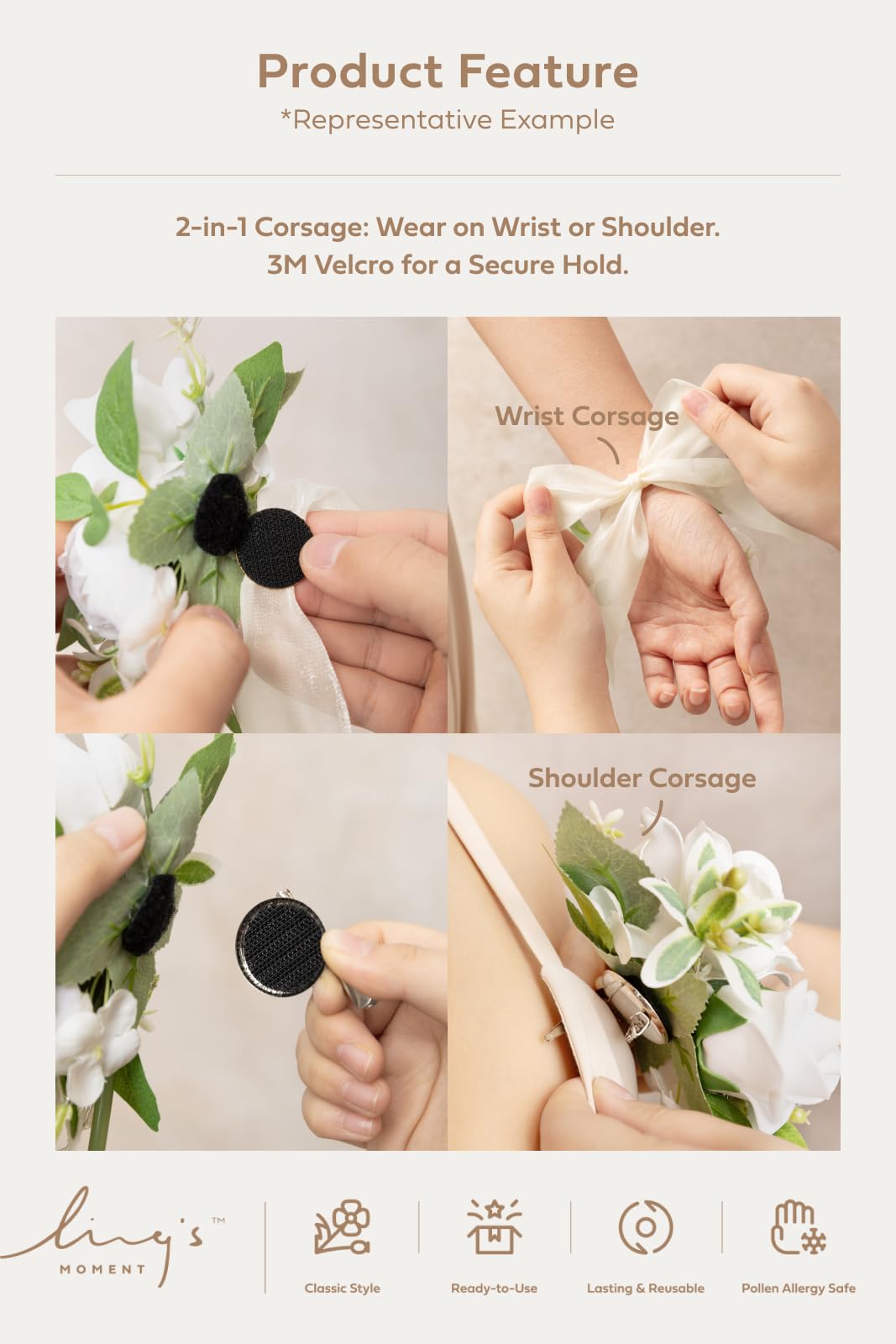 Amazon.com: Ling's moment 2pcs Prom Wrist/Shoulder Corsage