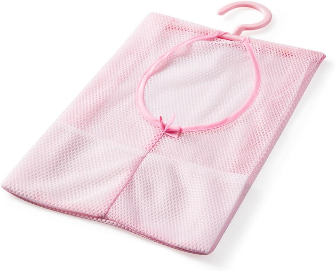 MAGICLULU 2pcs Hanging Storage Mesh Bag Net Bags Drawstring for Laundry Rv Bathroom Storage Mesh Hanger for Clothespins Random Color