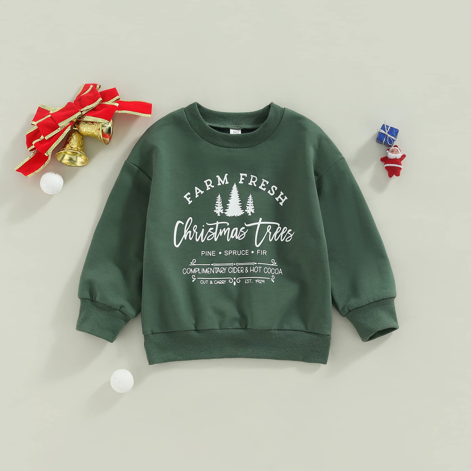 Thorn Tree Toddler Boys Girls Christmas Sweatshirt Long Sleeve Pull On Sweater Unisex Little Kids Fall Winter Clothes (Color B,3-4 Years)