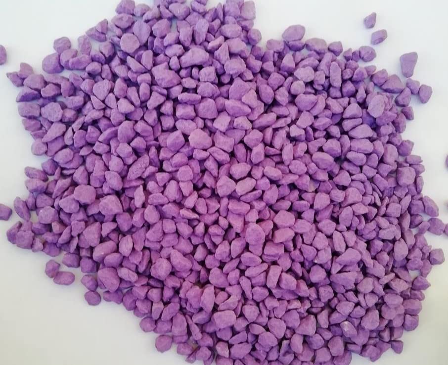 BMDP - Piedra Coloreada Decorativa - Piedras Acuario – Piedras Decorativas - Gravilla para Plantas Y Macetas – Pecera – Terrario Plantas – Decoracion Jardin Exterior -Grano 6-9 mm (5, Morado)