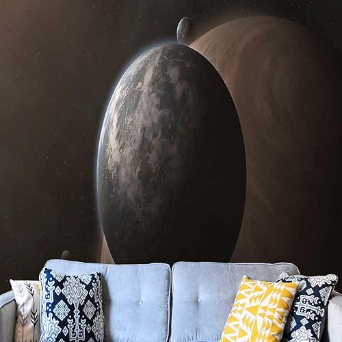 Miniatura 3 de Universo - Adhesivo adhesivo para pared, diseño de planeta, para decoración del hogar, versátil para varios espacios (118 pulgadas de ancho) x 110