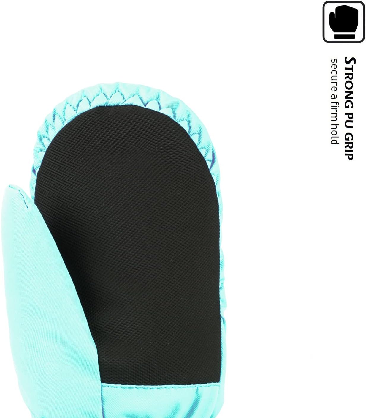 HIGHCAMP Kids Long Cuff Winter Snow Ski Mitten with Zipper Waterproof Gloves for Toddler Boys Girls - Image 3