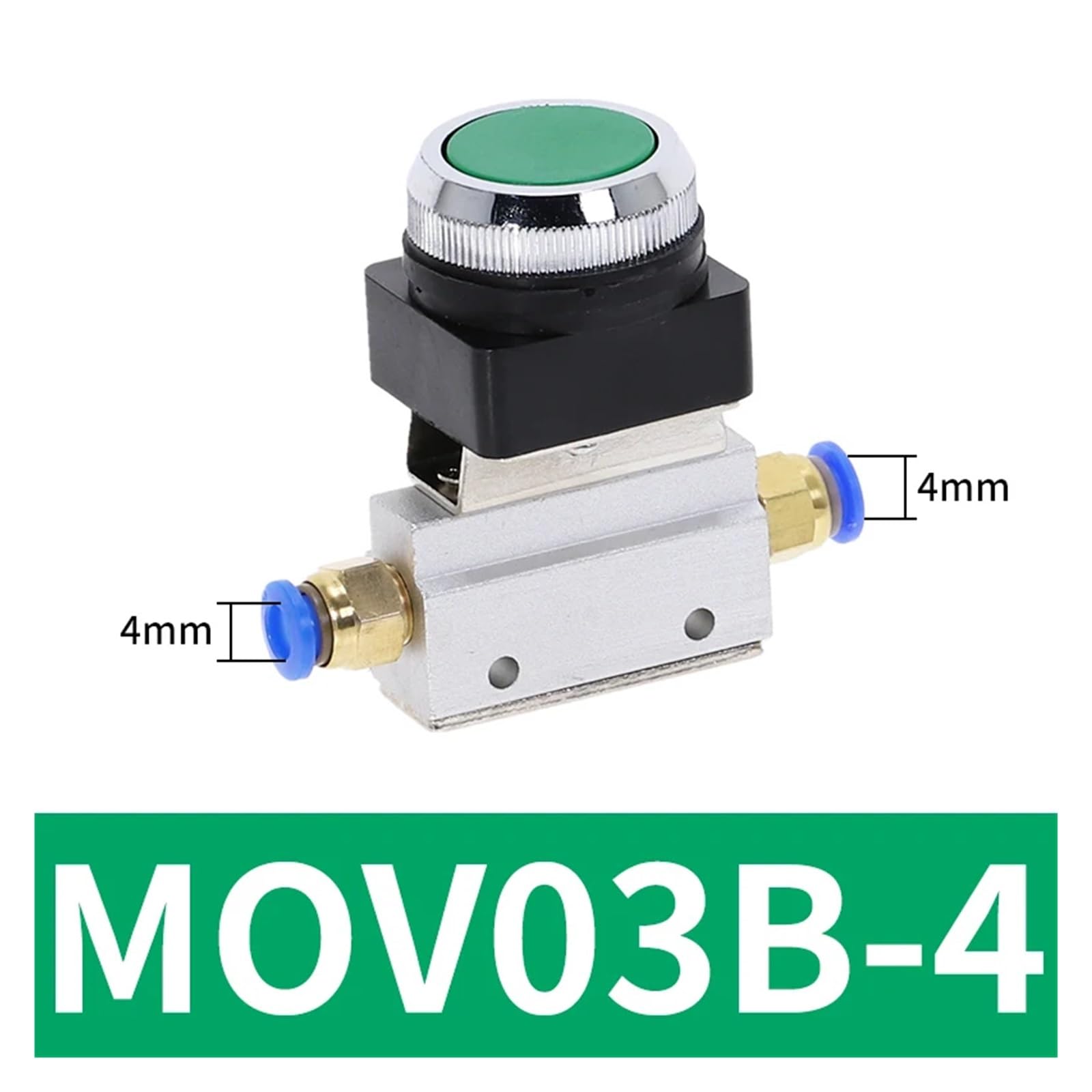 Zawór mechaniczny MOV-03B 1/8" gwint 2-pozycyjny, 3-biegowy, czerwony i zielony, płaski przycisk, natychmiastowy zawór pneumatyczny (4 MM-01)