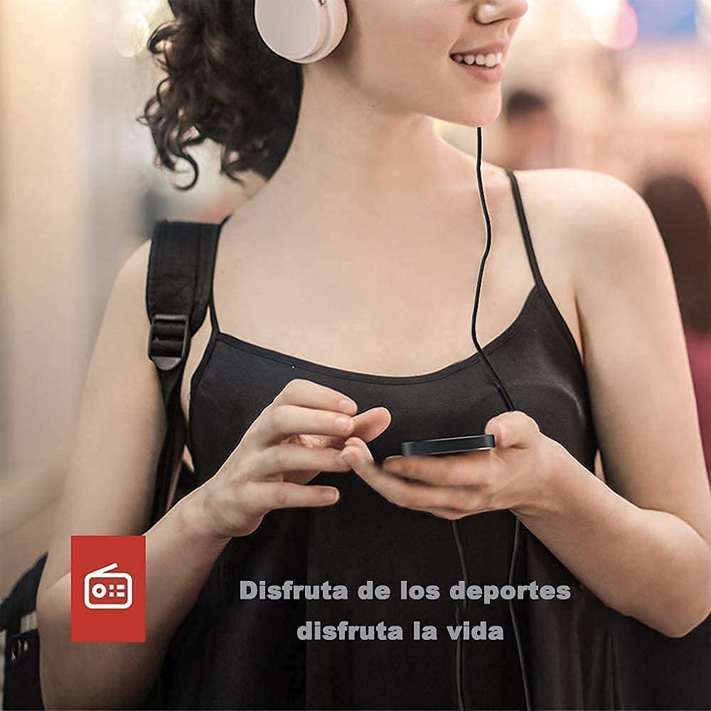 Radio portátil FM de Bolsillo con, Radio de Bolsillo Digital Recargables USB Radios con Auriculares, Podómetro, Temporizador de sueño y Reloj, Auto-búsqueda y Memorización, para Caminar, Trotar