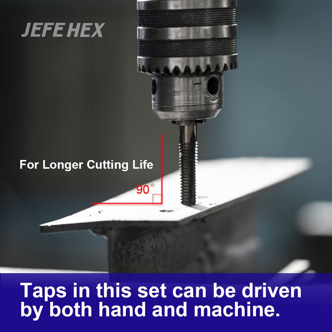JEFEHEX 18pcs Drill and Tap Set with 1 Piece T-Handle Ratche -6