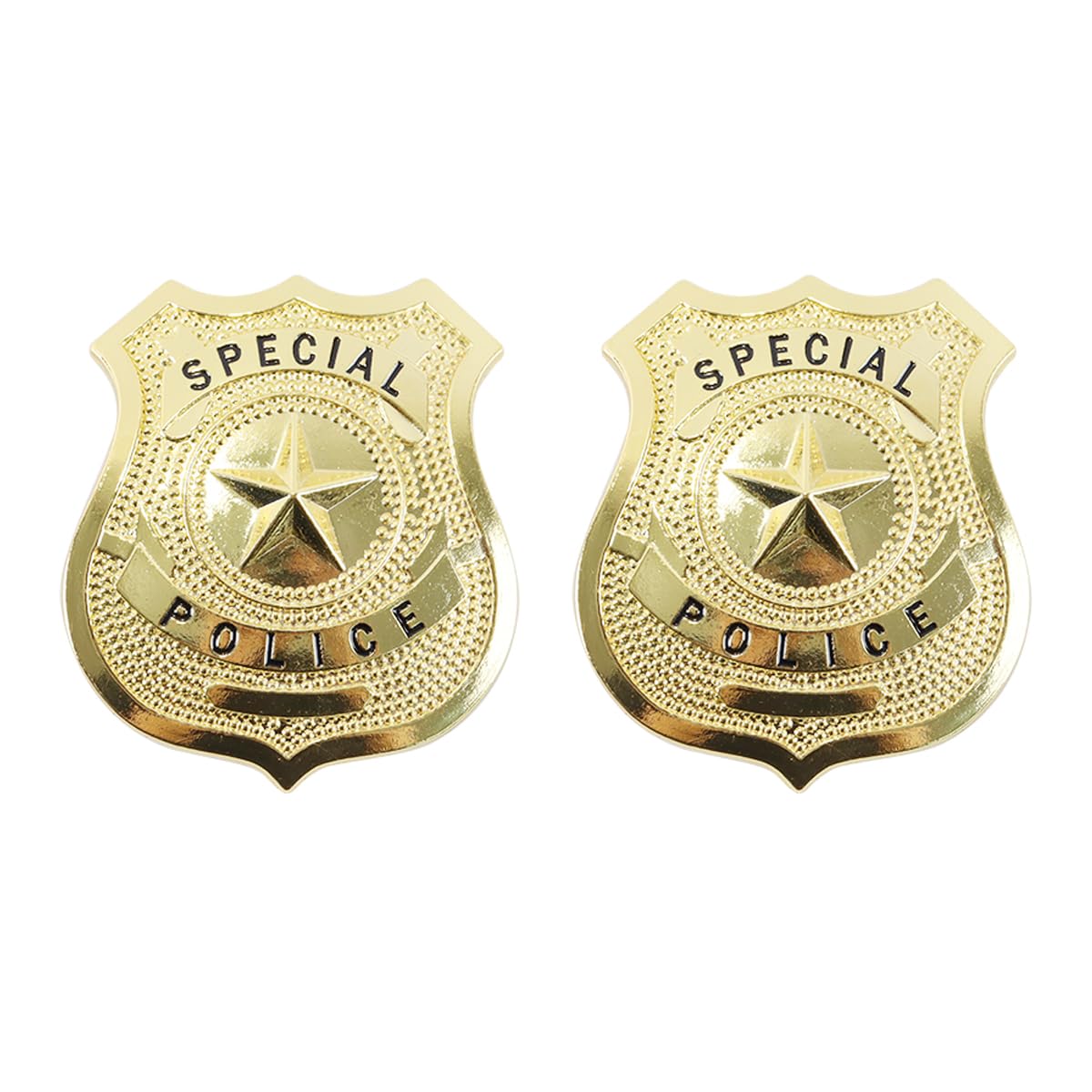 DUZEPA 2 Piece Badge,Metal Role-playing Props,Roleplay Accessories,Grade Badge for Halloween Carnival Dress Up Party(Golden)