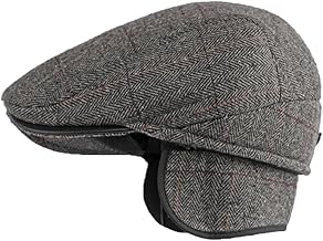YAMEE Men's Winter Berets with Windproof Folding Earmuff, Classic Men's Caps, Warm Men's Flat Cap, Vintage Men's Winter Hat, Flat Cap Hats for Men