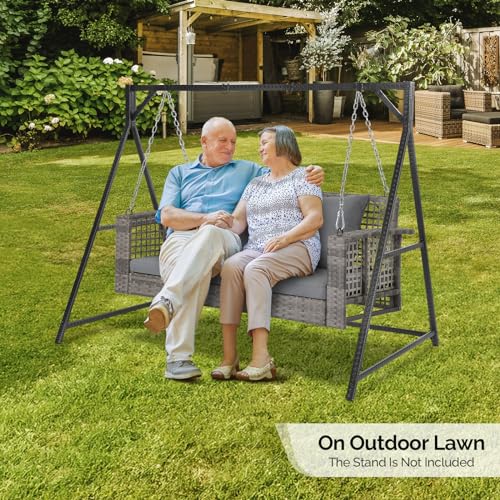 Vingli VL-G56000658 4 Ft Rattan Porch Swing Outdoor Support 800 Lbs thumb #7