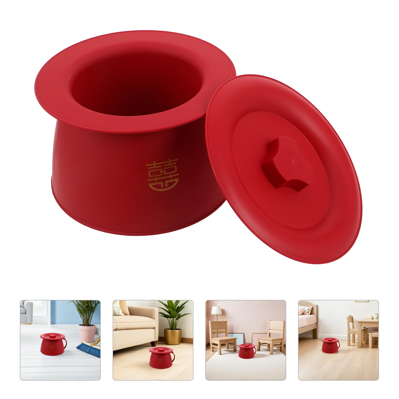 PAMINGONO Orinal Portátil para Pequeños Rojo de Plástico Pp, Bacinilla Ergonómica Estable para Entrenamiento de Baño y Uso en Viaje, Urinario Unisex para Bebés y Postrados en Cama — view 9