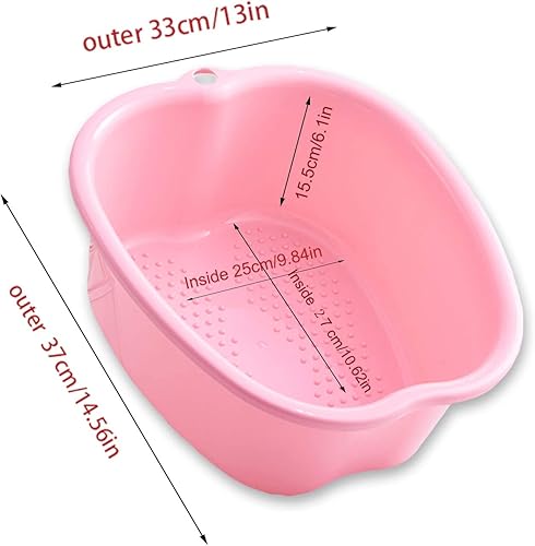 Miniatura 9 de AXLOFO® Lavabo de baño de pies para remojar pies, bañera grande de plástico para remojar pies, cubo de baño de pies para masaje de pies, ideal