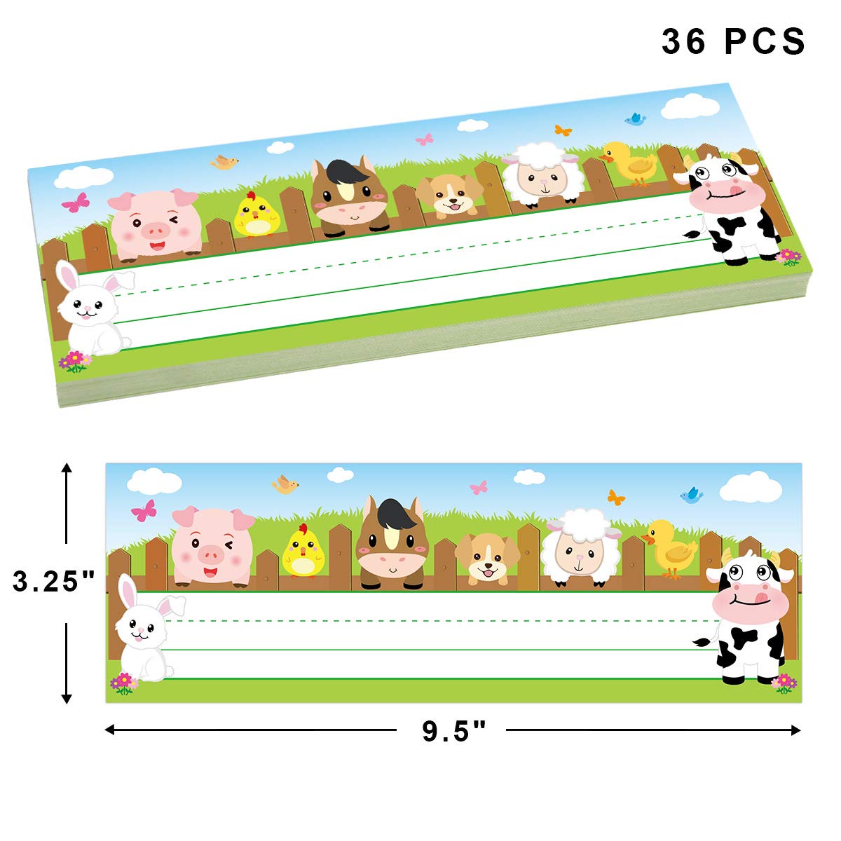 Farm Animal Name Plate Primary Students Back to School Desk Nameplates 36 Pack Classroom Decoration - Image 2