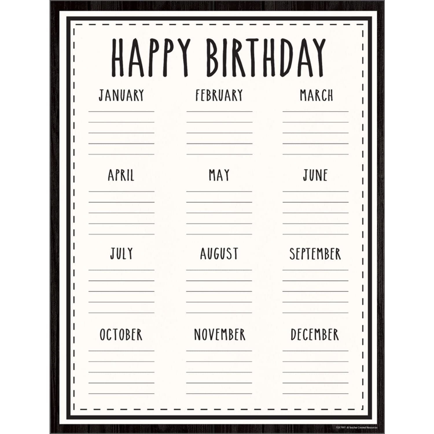 Teacher Created Resources Modern Farmhouse Happy Birthday Chart