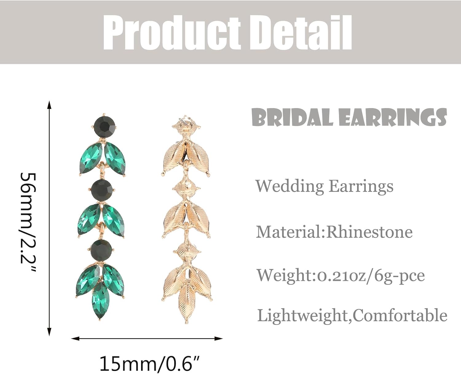 Wedding Rhinestone Dangle Earrings Elegant Bridal Crystal Drop Earrings for Women Bridesmaids Guest Party Prom - Image 7