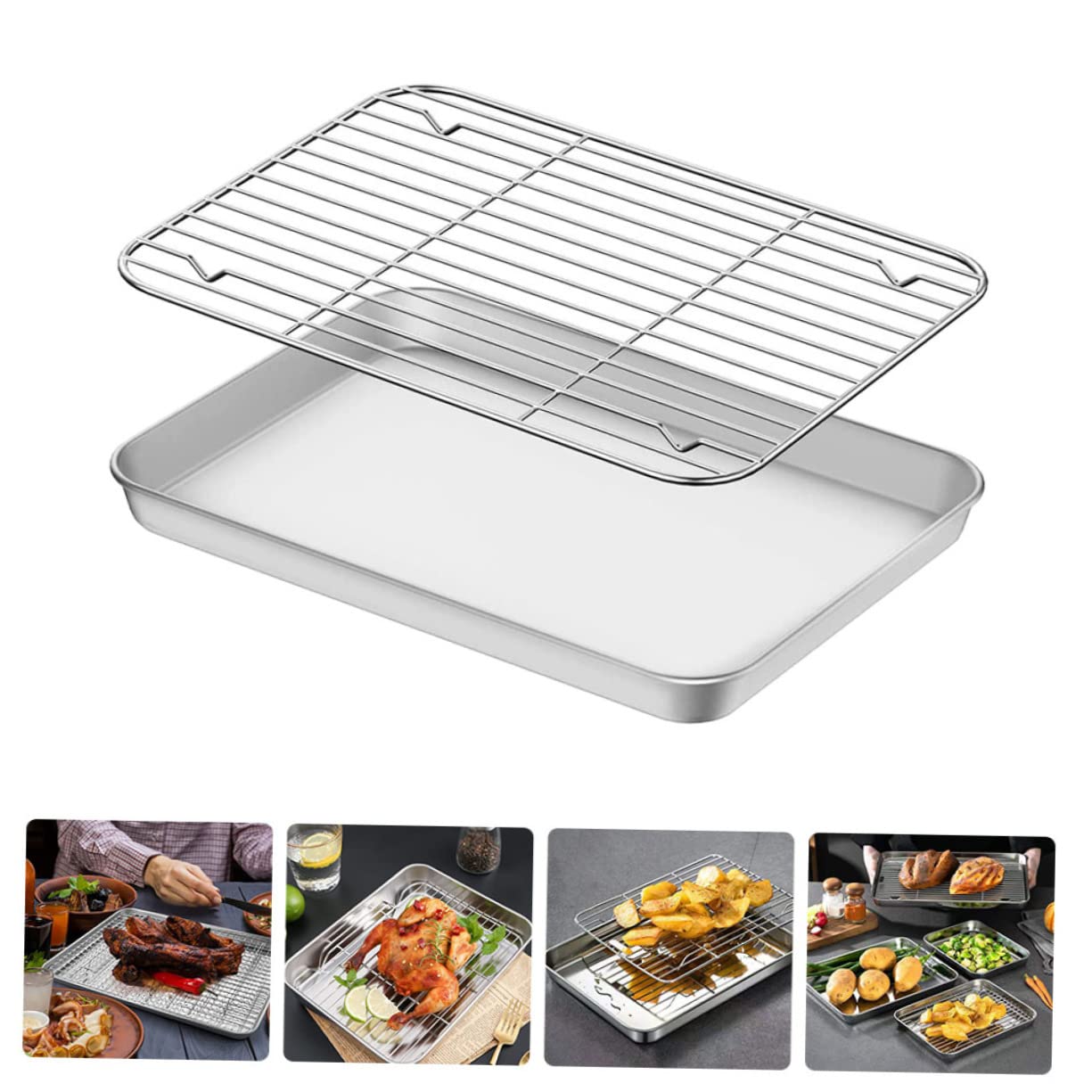 Cabilock Bandeja Para Hornear Para Acampar Accesorio Para Hornear Rejilla De Alambre Inoxidable