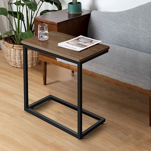 Miniatura 4 de AZL1 Life Concept C - Sofá lateral acabado de madera y marco de metal mesas de sofá que se deslizan debajo para sala de estar y espacios pequeños