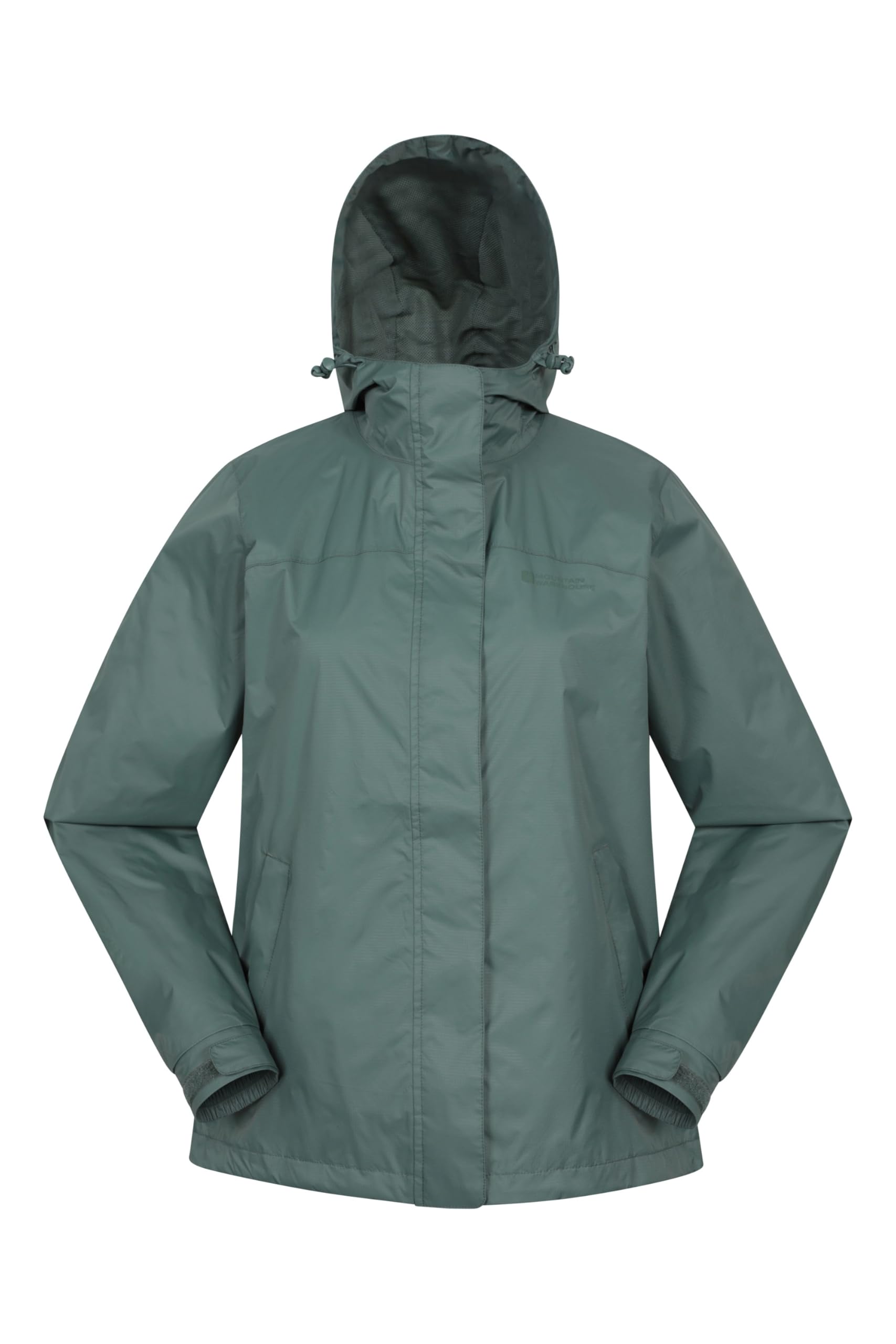 Mountain Warehouse Torrent Womens Waterproof Jacket - Lightweight Ladies Raincoat, Fully Taped Seams, 2 Zipped Pockets Cagoule - Spring Summer, Travelling Light Khaki Women's Size 14