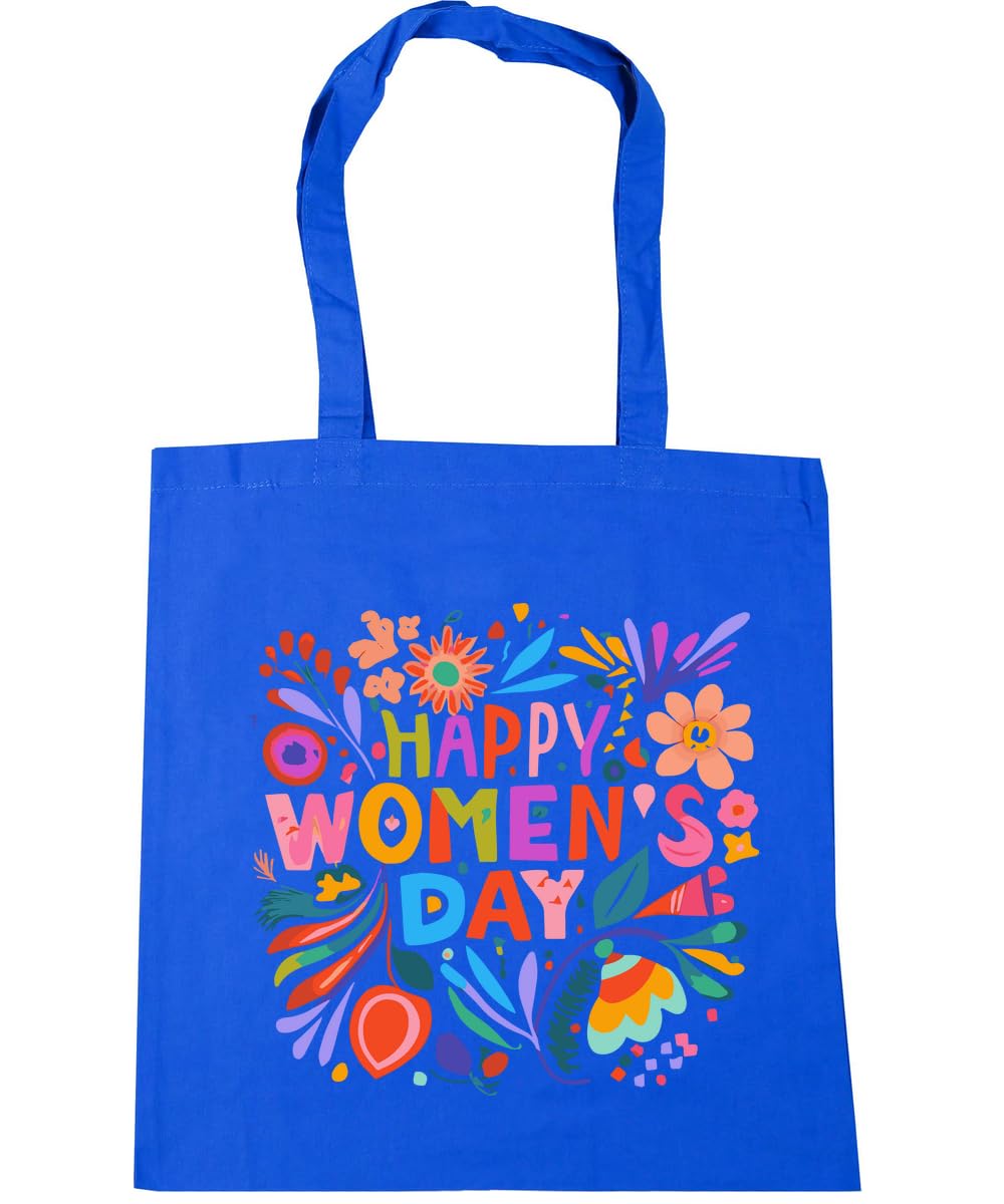 Hippowarehouse Happy Womens Day Gift For Him Her Daughter Son Dad Mum Tote Shopping Gym Beach Bag 42cm x38cm, 10 litres