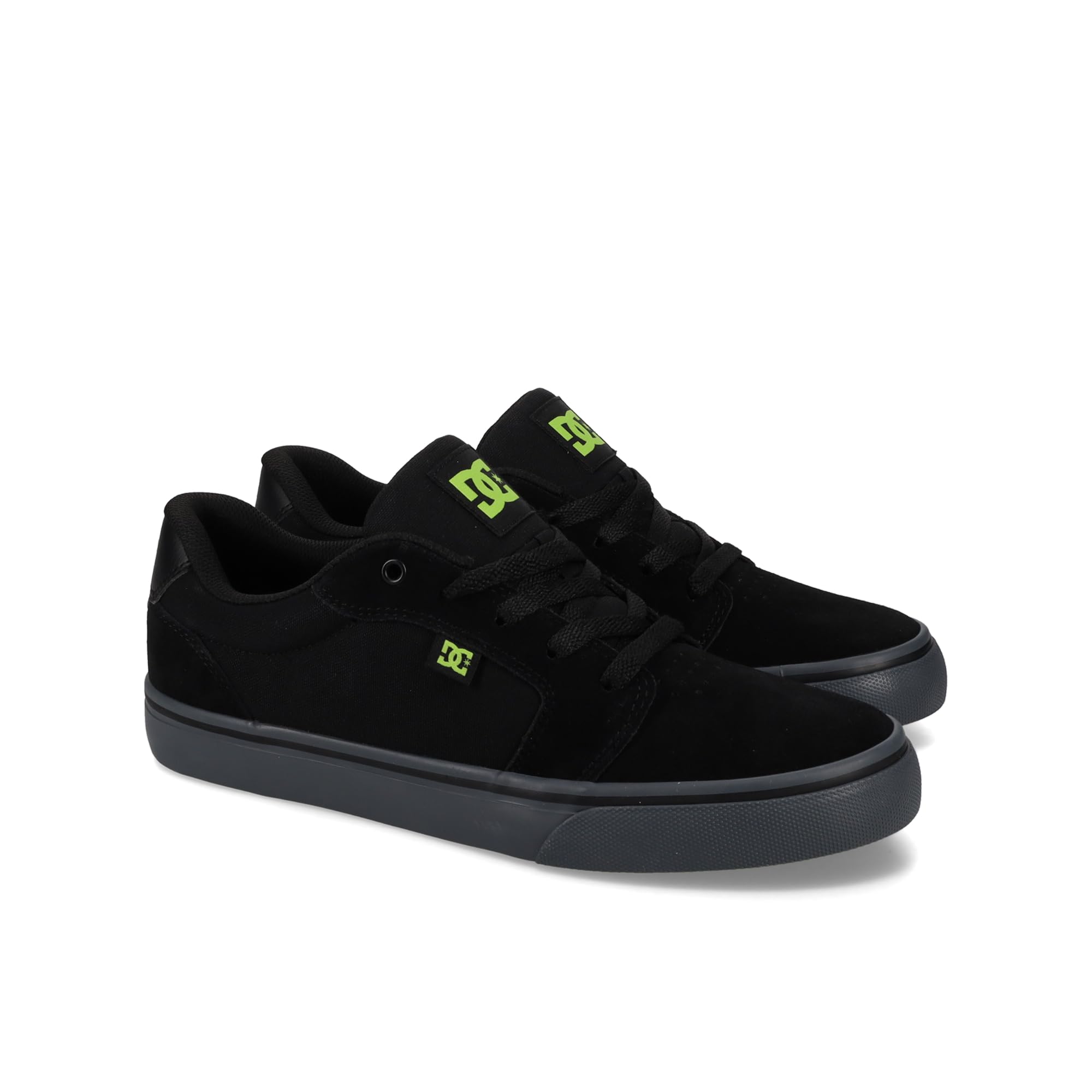 DC Men's Anvil Casual Skate Sneaker, Black/Lime, 7