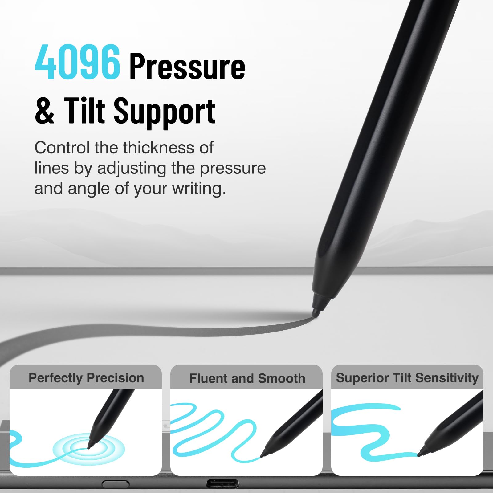 Stilo magnetico per Kindle Scribe Pen con gomma, ricambio per penna notevole 2 con gomma, penna EMR per Kindle Scribe Stylus, sensibilità alla pressione 4096, rifiuto palmo, supporto inclinabile con 5
